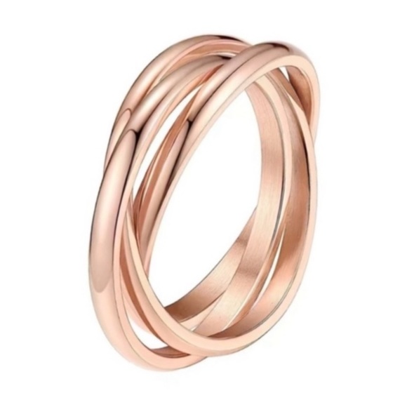 MoonFlowerBtq Jewelry - Rose Gold Interconnected Anxiety Fidget Rings